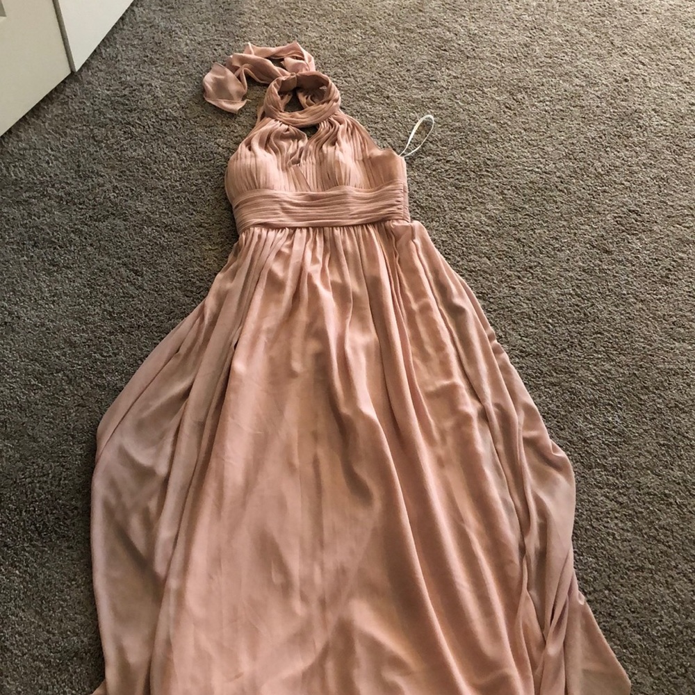Floor length blush pink dress